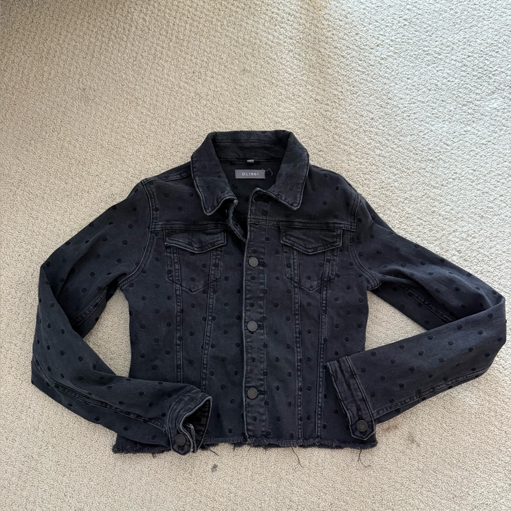 DL1961 Manning girls black dot denim jacket size L